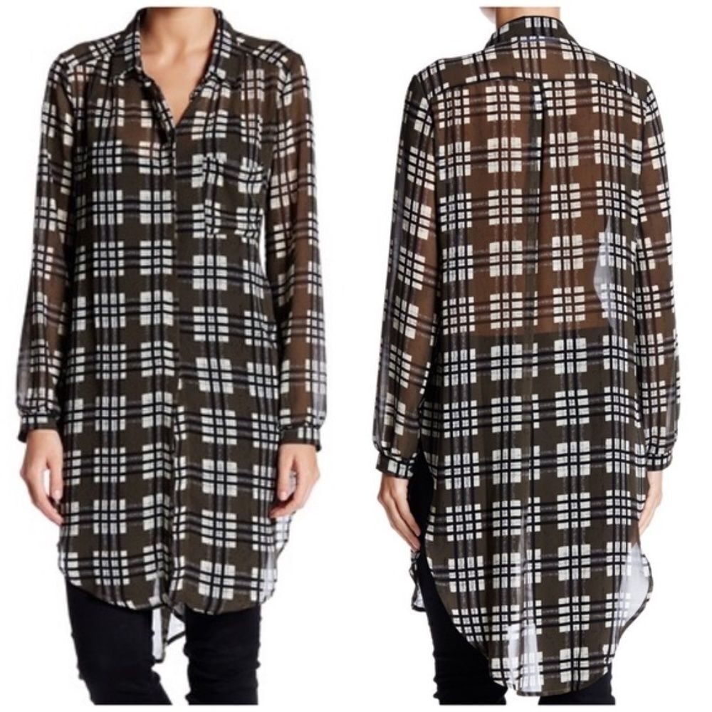ASTR THE LABEL | Green Plaid Tunic
